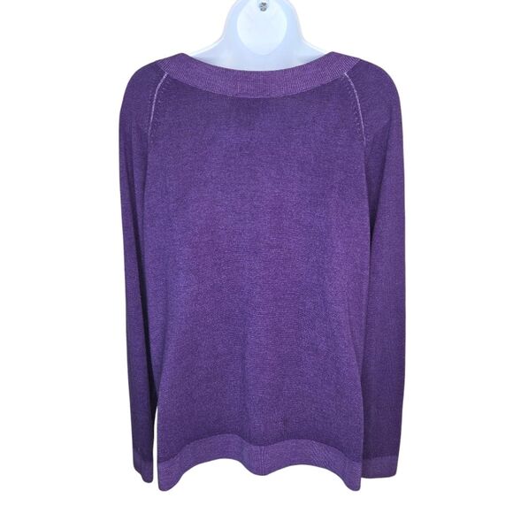 Pendleton Lightweight Purple V-neck Wool Sweater Size Large - Picture 2 of 7